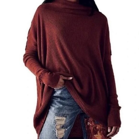 Free People Juicy Sweater Long Sleeve Cowl Neck Black S - Picture 8 of 10